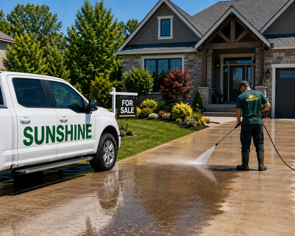 Sunshine Maintenance  & Landscaping residential pressure washing Winnipeg