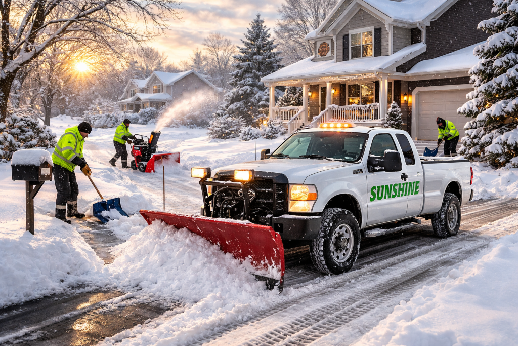 Residential Snow Removal Winnipeg by Sunshine Maintenance & L:andscaping