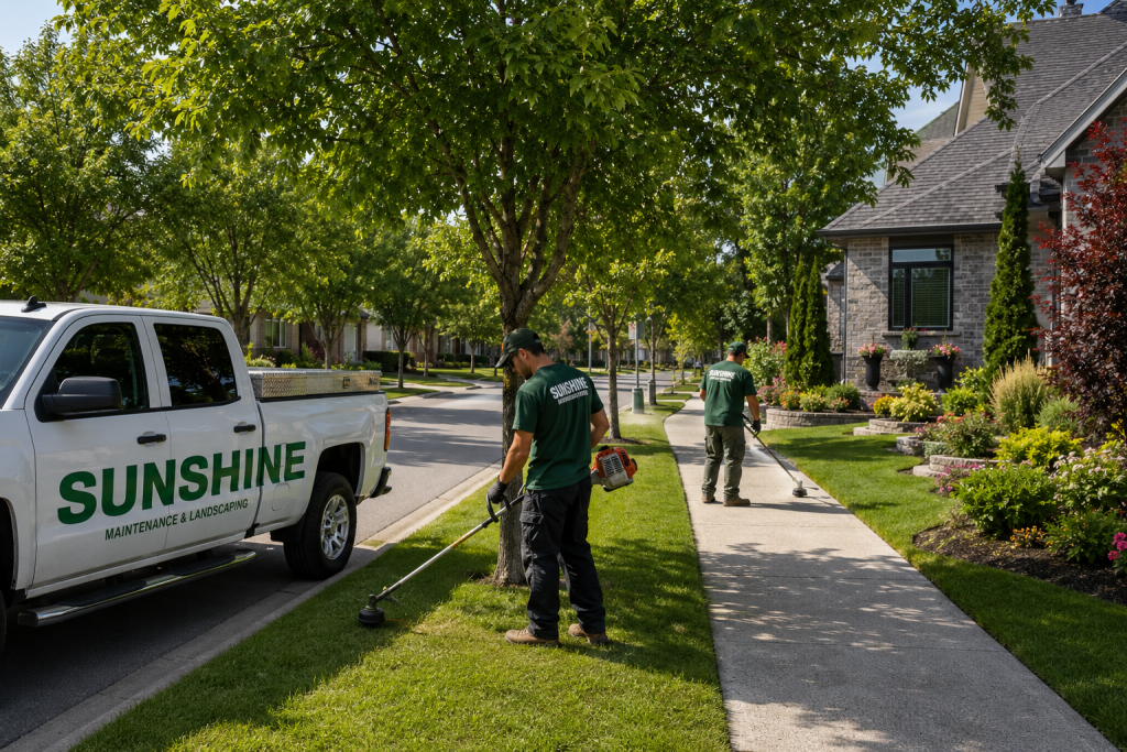 Sunshine Maintenance & Landscaping attending to Winnipeg boulevard maintenance