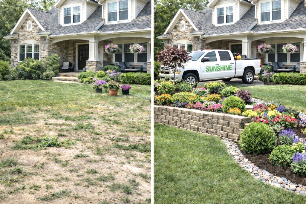 patchy lawn fix by Sunshine Maintenance