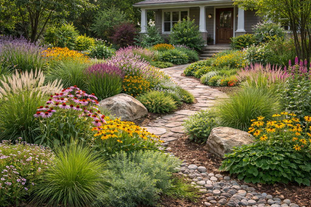 Native grasses and plants in Winnipeg landscape design