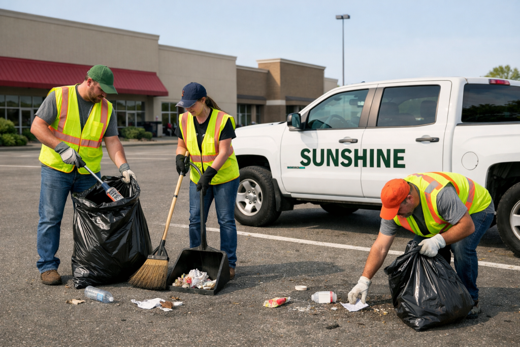Commercial Parking Lot Litter Removal