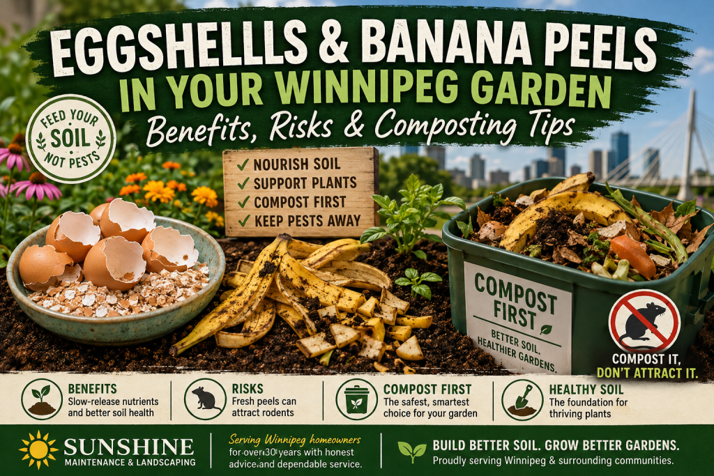 Benefits and risks of eggshells & bananas in your Winnipeg garden