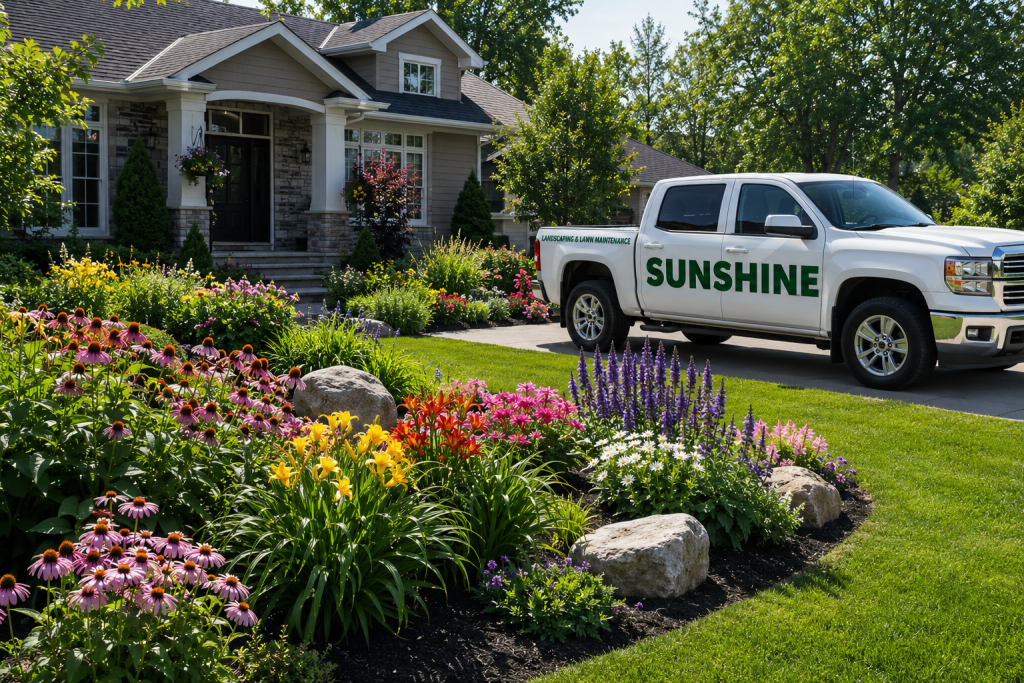 Sunshine Maintenance & Landscaping and Winnipeg garden with colourful perennials