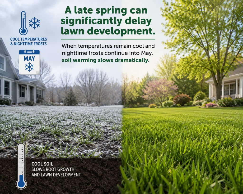 A late Winnipeg spring can delay lawn growth