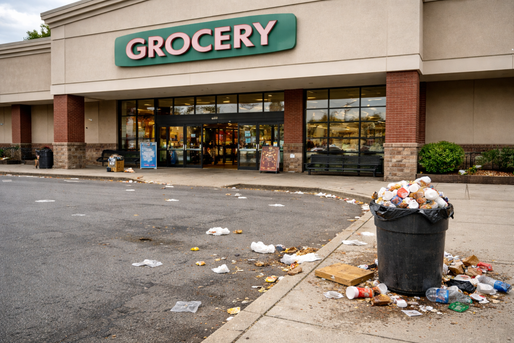 Winnipeg Parking lot in need of litter removal