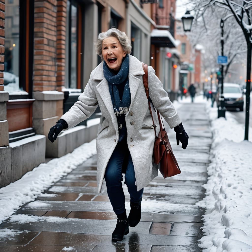 A Treacherous Winnipeg Walkway After Snow Shovelling But Before Ice Melt Application