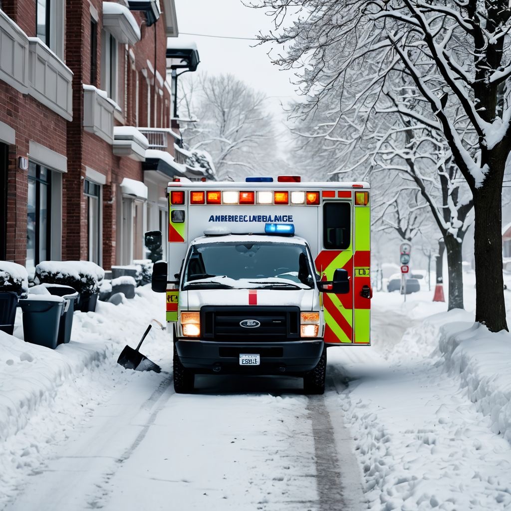 ambulance after a Winnipeg snow shovelling emergency