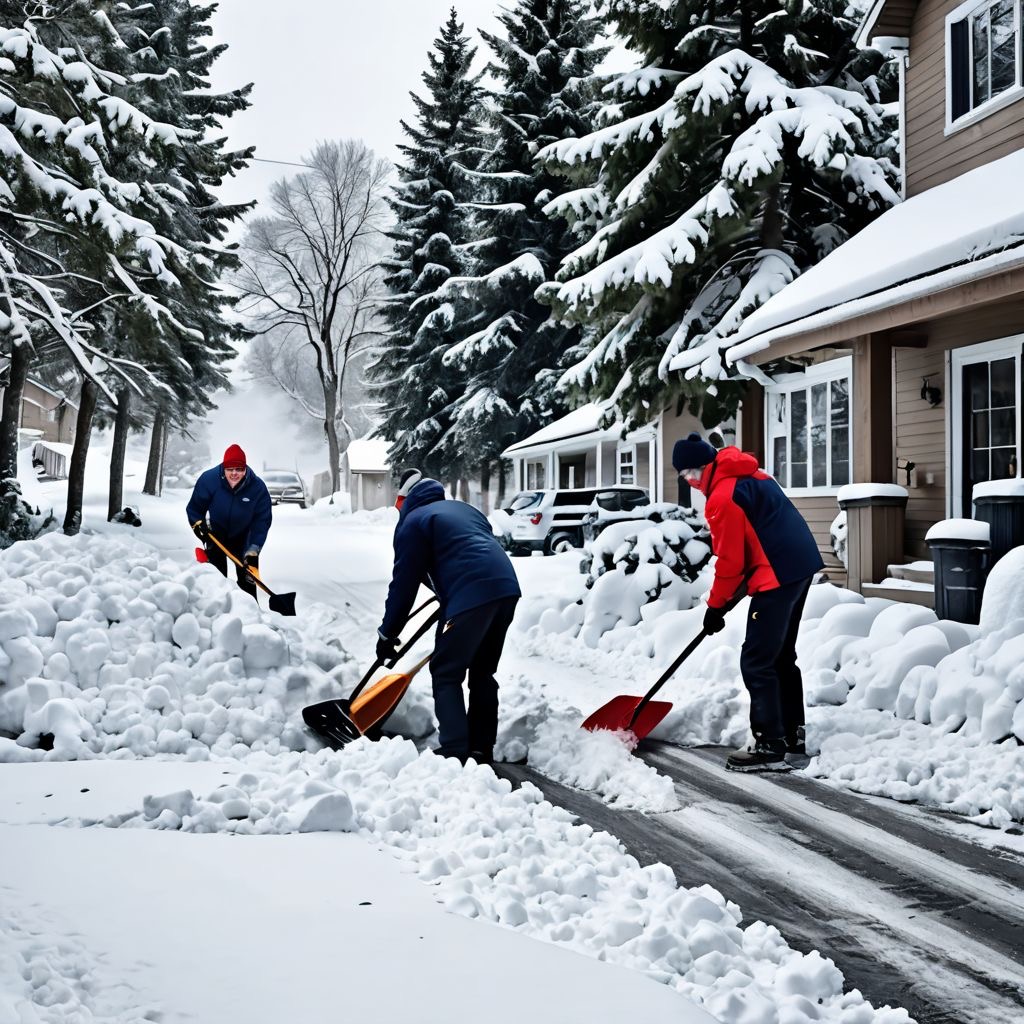 Snow Shovelling and Snow Removal: Winnipeg Neighbours getting together to clear windrows