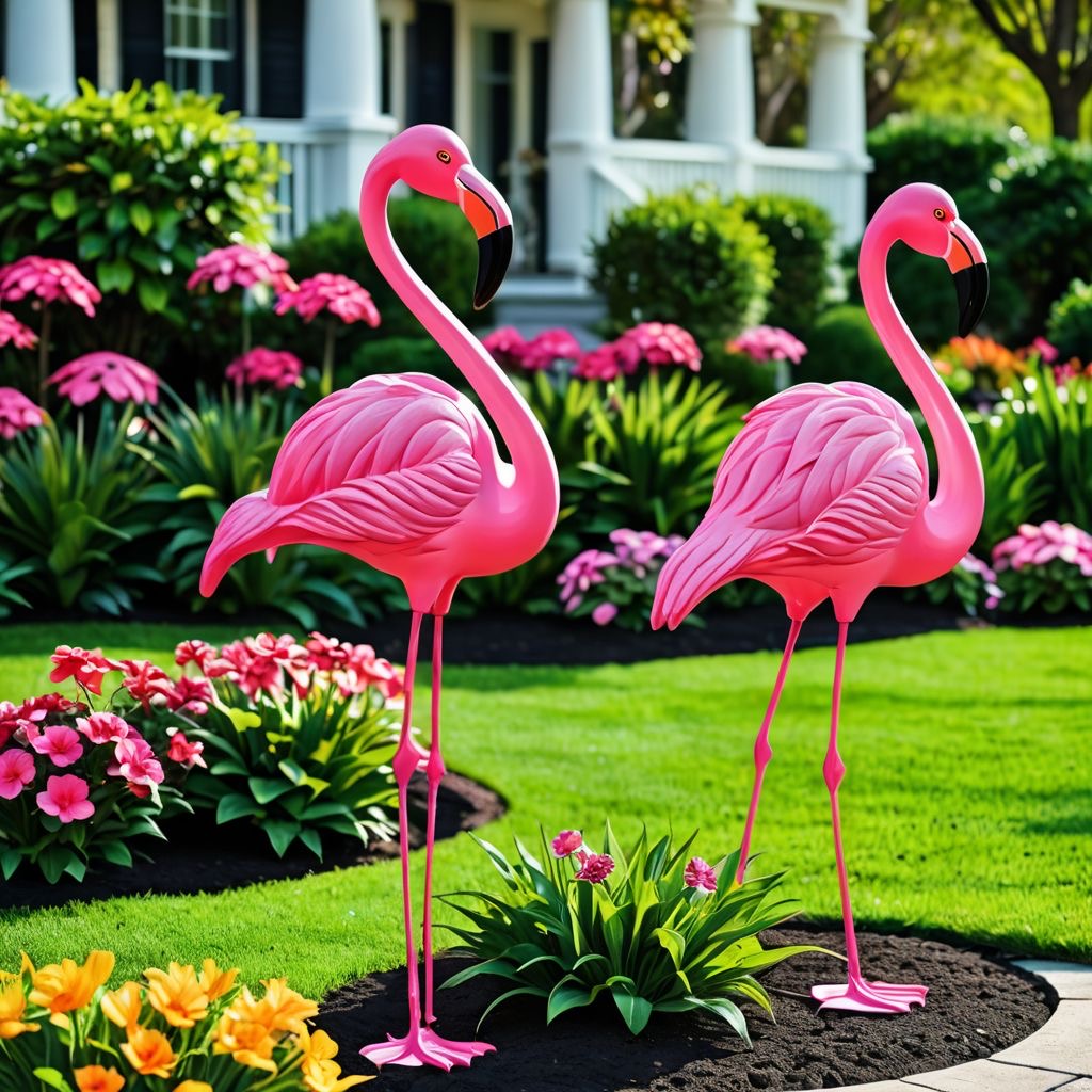 Sunshine Maintenance & Landscaping Winnipeg Lawn Care Experts: Pink Flamingo ornaments in Winnipeg Lawn