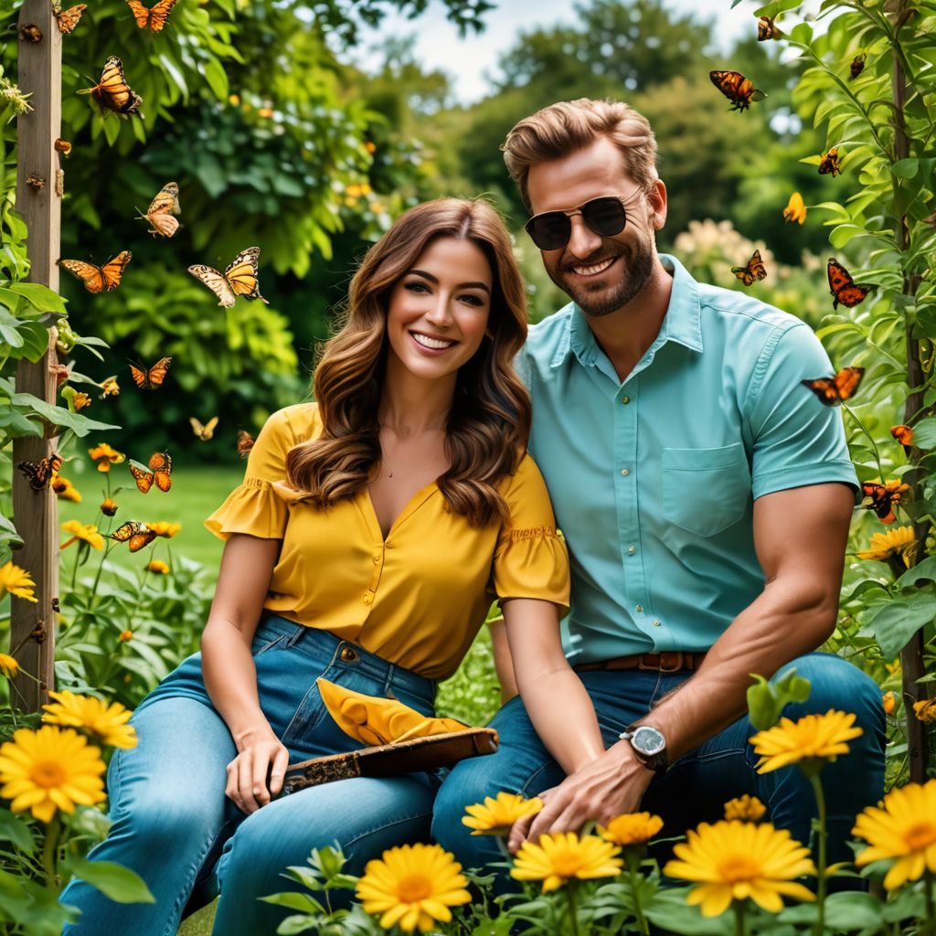 attractive young couple enjoying their eco-friendly garden by Sunshine Maintenance & Landscaping Winnipeg Garden Experts