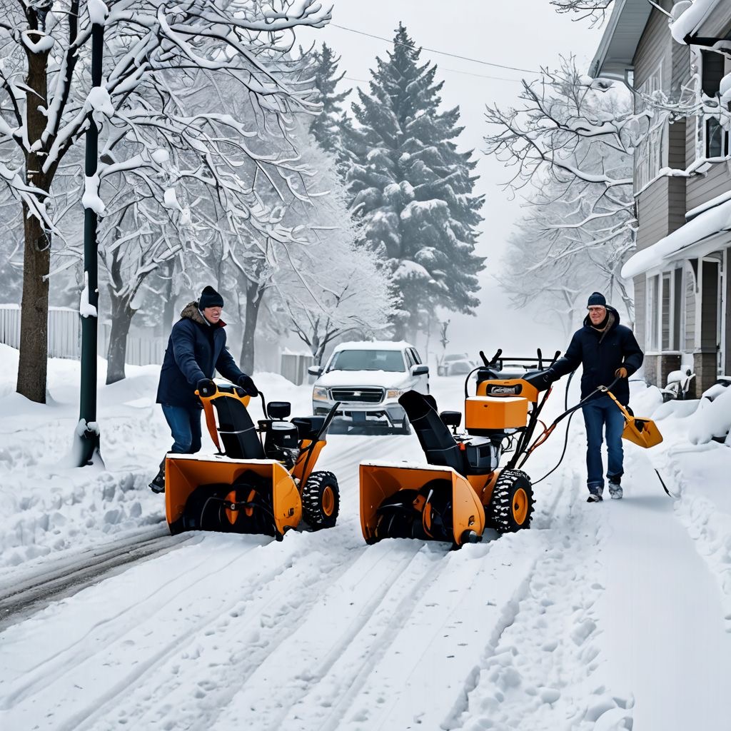 Snowblowers on a Frosty Day: being used to tackle Winnipeg Snow Removal Chores