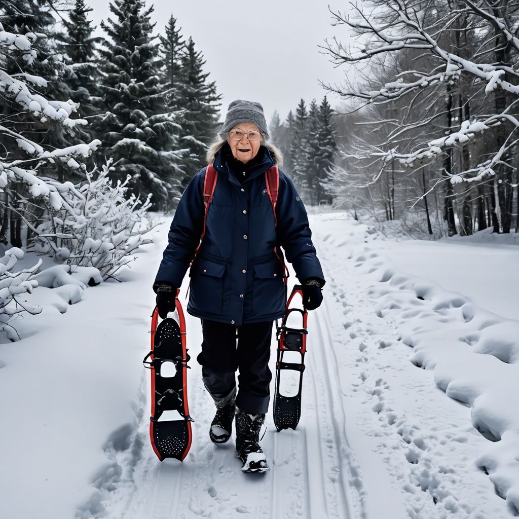 Grandmother with snowshoes