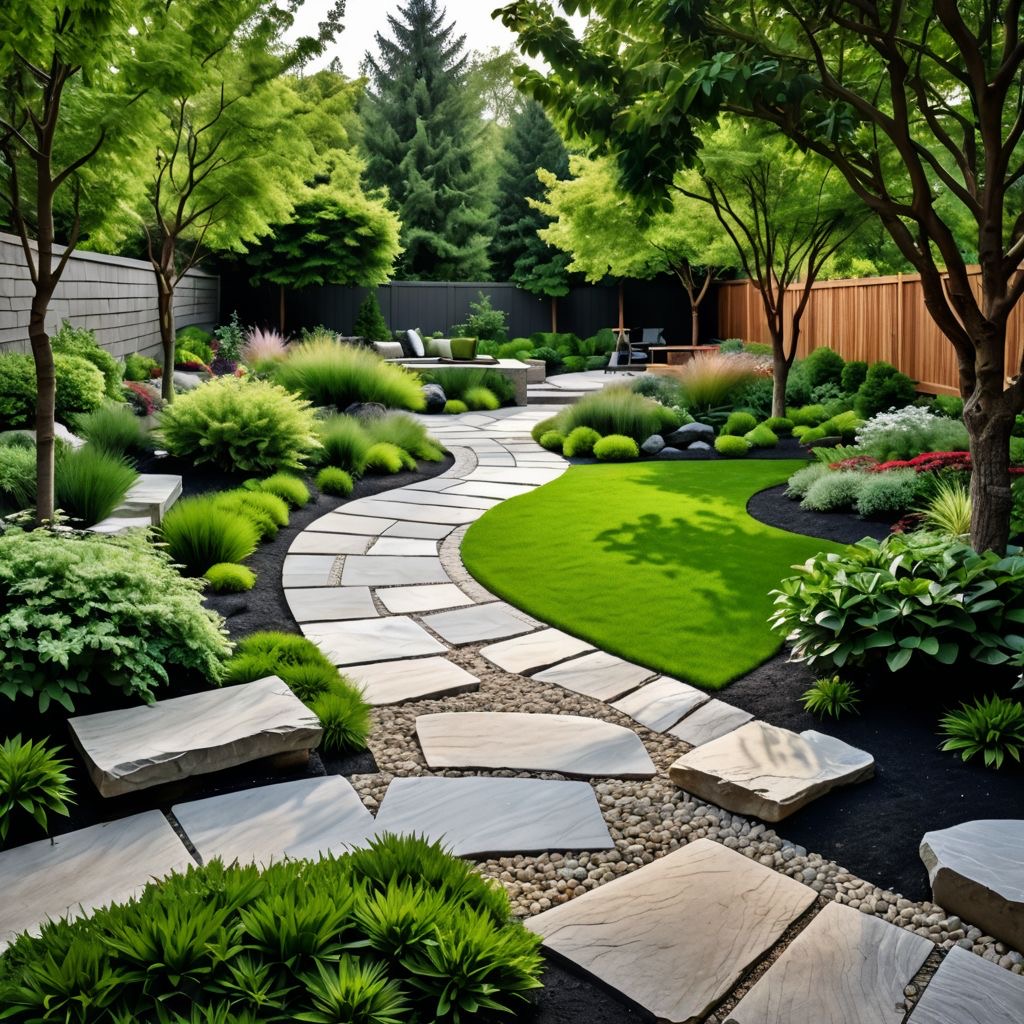 A mix of hardscaping and landscaping by Sunshine Maintenance & Landscaping: Winnipeg Landscaping Experts