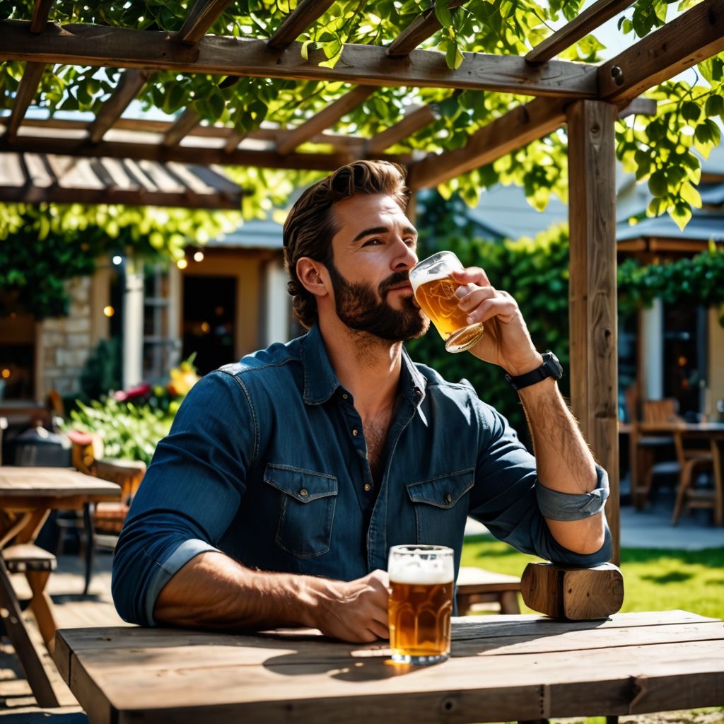 Sipping a cold one in a pergola by Sunshine Maintenance & Landscaping: Winnipeg Landscape Experts