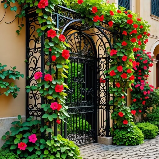 Winnipeg Trellis with blooming Vines