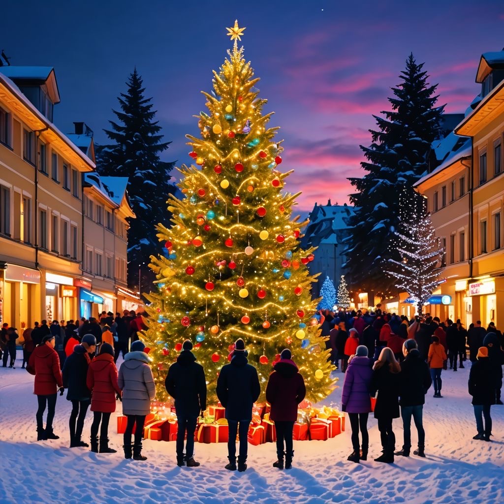 Christmas tree scene