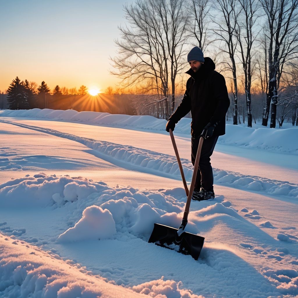 Early morning Winnipeg snow shovelling