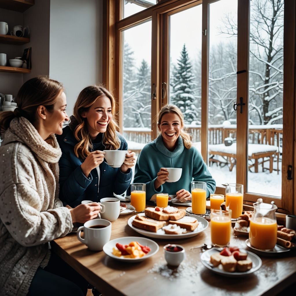 early morning breakfast with family while Sunshine Maintenance & Landscaping attends to Winnipeg snow removal duties