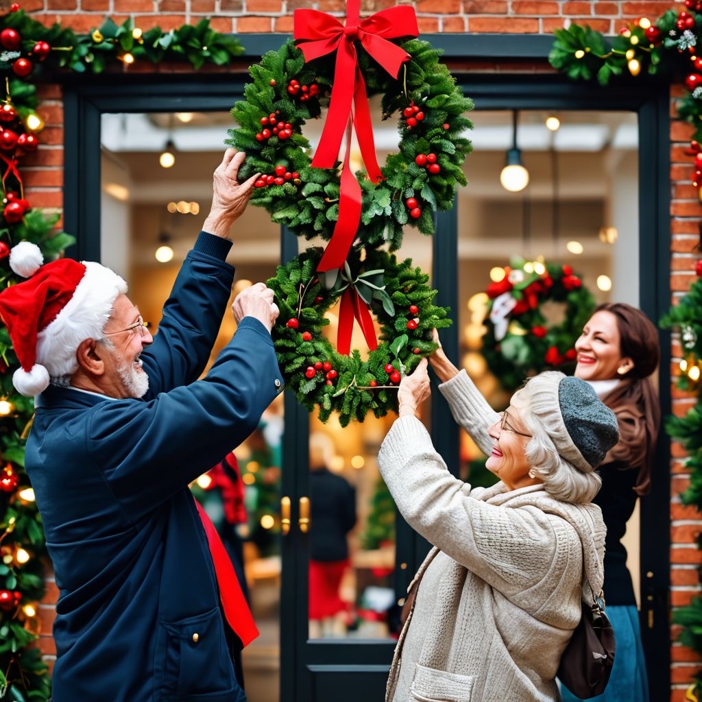 Hanging Wreaths: Seasons Greetings from Sunshine Maintenance & Landscaping One of Winnipeg's best snow removal companies