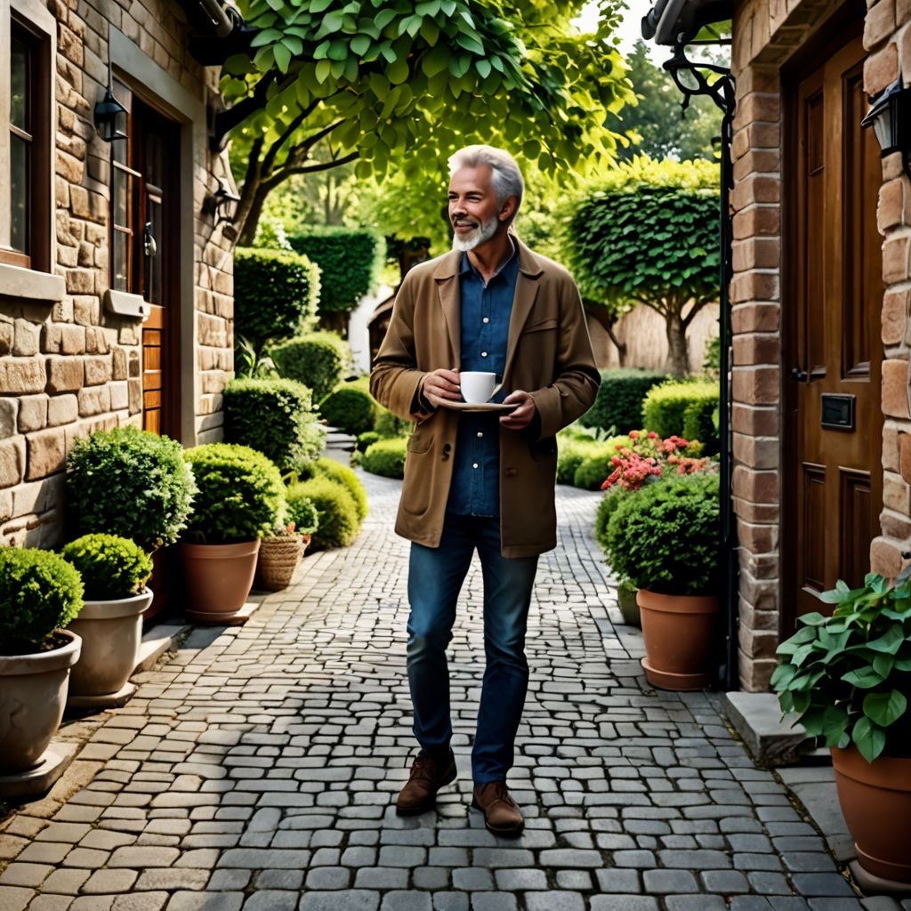 coffee in hand scoping out a DIY Winnipeg Hardscape Project
