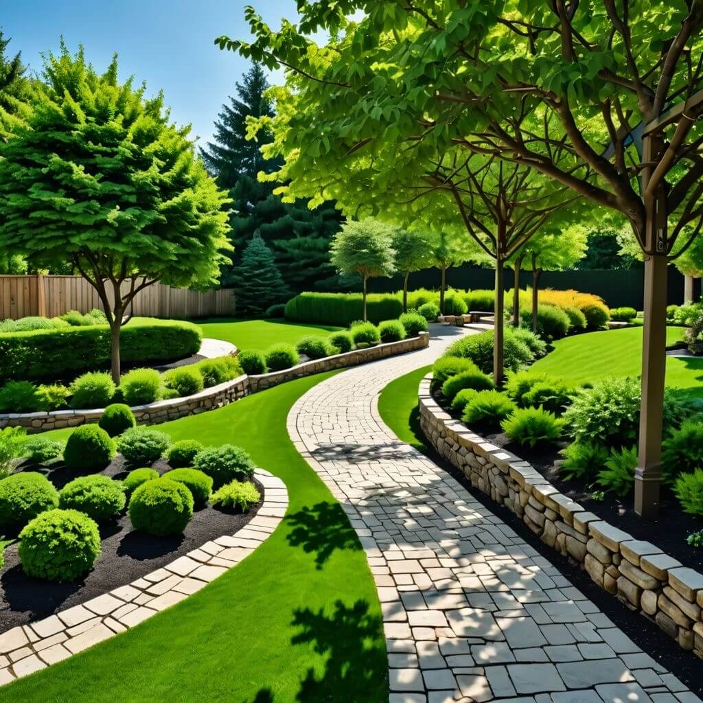 Paving-stone patio designed for a Winnipeg backyard