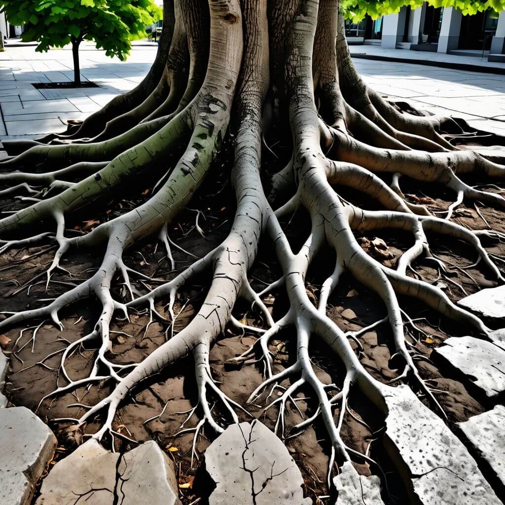 Trees spaced apart to allow healthy mature growth